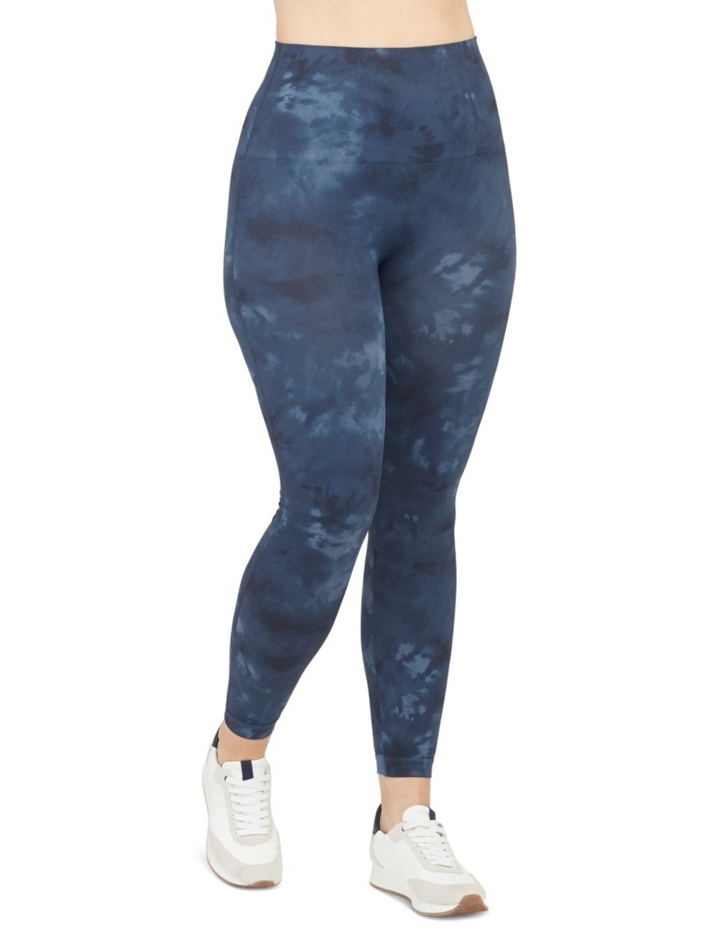 Spanx Look at Me Now Seamless High Waisted Leggings Size M Deep Blue Tie-Dye
